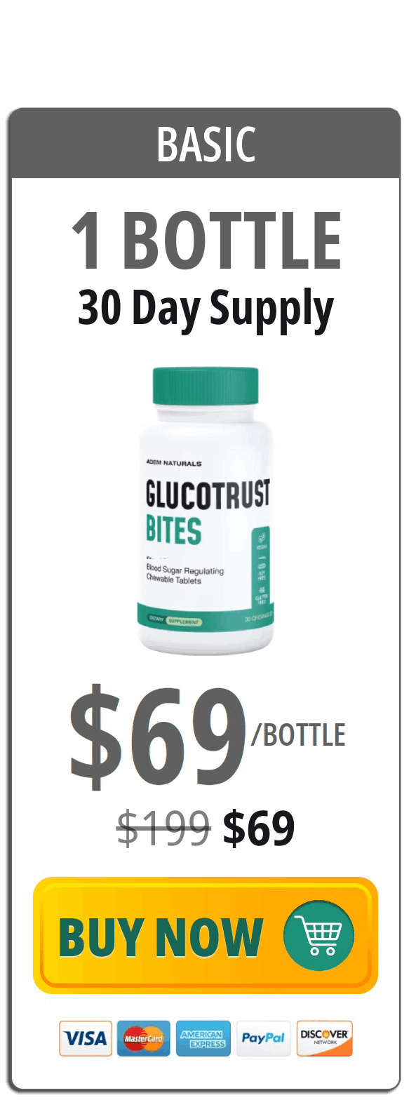 GlucoTrust Bites one bottle price 